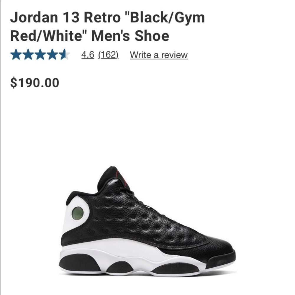 Jordan 13 retro black/white gym red